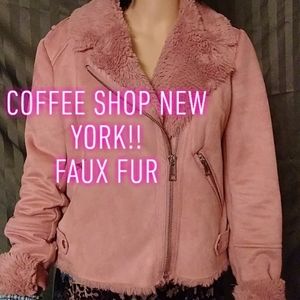COFFEE SHOP NEW YORK FAUX FUR JACKET
